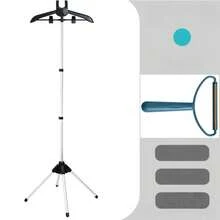 1 chiếc bàn ủi có thể điều chỉnh độ cao, thu gọn, giá phơi quần áo thẳng đứng có thể gập lại để ủi đồ. - Xám - Xem 11