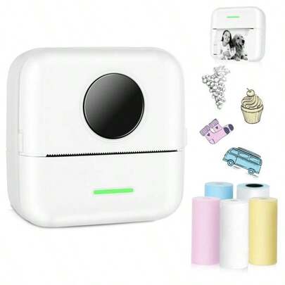 [Portable Mini Printer] Compact Portable Mini Printer Set With Rolls Of Photo Paper, Print Photos, Text, Labels, Images, To-Do Lists, Memos & More
