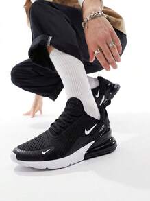 Air Max 270 Men's Sneakers Black White AH8050 - Black/White/SolarRed/Anthracite - View 1