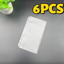 12/6张 A6/A7 预算现金活页纸，无拉链口袋内页，专为无拉链现金管理系统设计，适用于 A6/A7 活页夹，透明磨砂 PVC 材质，右侧开口口袋，兼容计划本内页、活页夹、文件袋。 - 斜切 - 查看 10