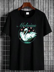 Rare Melvins Logo T-Shirt - Iconic Printed Short Sleeve T-Shirt, Suitable For Casual Streetwear, Unisex Crew Neck. T-Shirt Printed With Melvins Iconic Pattern, Perfect For Everyday Wear. Casual Cotton T-Shirt, Soft, Lightweight And Comfortable. Cotton Daytime Comfort, Stylish Casual Design Ideal For Men And Women. Crew Neck T-Shirt, Gym Top, Going Out Top, Outdoor Wear, Holiday, Graduation, Fitted, Slogan T-Shirt, Quote T-Shirt, Minimalist Graphic T-Shirt, Funny Graphic Tee, Beach Party, Surfing, Picnic, Gift, Airport Outfit, Spring, Coordinates Sets. Women's Summer, Understated Summer Outfits, Summer Coordinates, Event Dresses, Autumn, Winter, All Seasons, Birthday Dress, Party Outfits, Rave Outfit, Office Wear. Women's Curves, Casual Clothes For Women, Gym Wear. Women's Resort Style. Classic Unisex Graphic T-Shirt QNYL - Black - View 7