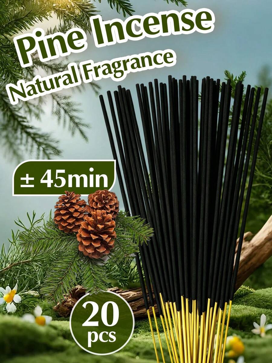 20支天然香薰棒,芳香疗法,助眠,卧室香氛,放松身心,9种香味,适用于卧室、书房、冥想、瑜伽、下午茶、家居香氛疗法 - 松香(生命之力) - 查看 1