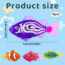 Induction Electric Simulation Fish Toy, Automatic Swimming Glowing Fish With LED Light For Kids Pet Interactive Play - 彩色 - 查看 6