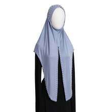 Women's Solid Color Simple Versatile Muslim Jersey Instant Hijab, Pullover Hijab For Quick And Easy Wear, Breathable Elastic Beaded Sweatshirt Fabric Muslim Headscarf, New Spring/Summer Style - Multicolor - View 11
