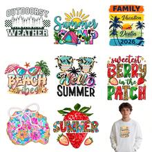 9PC DIY iron on transfers for tshirts,  Outdoorsy Weather Summer Camp Family Vacation Beach Vibes Hello Summer Sweetest Berry In The Patch Summer Strawberry Pattern Print , Easy Heat Transfer for Clothing, T-Shirts, Jeans, Backpacks, Hats & Pillows,  Washable Stickers Perfect for Casual Style, Ideal Gift for Women and Men. - Zufälliger Stil - Übersicht 1