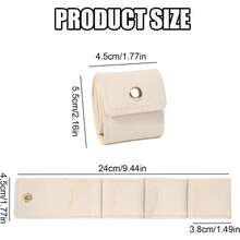 1 pieza Bolsa de viaje portátil y mini para joyas con hebilla, bolsa multifuncional para viajes con joyas para aretes, anillos y collares - Paquete vacío - Ver 3