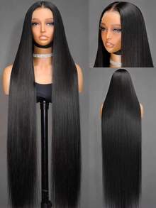 13x6 Lace Frontal Wig Human Hair 250% Density Straight Lace Front Wigs Human Hair HD Transparent Lace Frontal Wig 100% Brazilian Glueless Human Hair Wig Pre Plucked With Baby Hair 15A Brazilian Virgin Human Hair Wigs For Women Natural Black Color - Natural Black - 查看 3