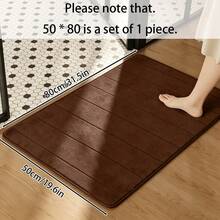 3pcs Bathroom Absorbent Anti-Slip Mats Set, Including Toilet Mat, Bath Mat, And Shower Mat, Soft And Comfortable, Suitable For Bathroom, Laundry Room, Bedroom, Outdoor Entrance, 40x50cm, 40x60cm, 50x120cm - Brown - View 11
