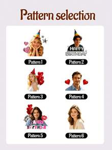 Custom Birthday Photo Temporary Tattoo Stickers, Personalized Face Party Tattoo Stickers, Customizable Happy Birthday Pattern Stickers, Custom Temporary Tattoos, Customizable Image Body Art, Suitable For Birthday Celebrations, Holiday Gifts, Adult Parties, Couples, Friends, Etc. - Burgundy - View 4