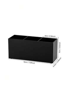 1pc Makeup Brush Holder, 3-Slot Mirror Makeup Brush Storage Box, Cute Pen Holder, Eyeliner Display Box, Home Essential Accessory - Multiple Styles - View 10