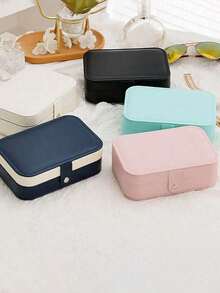 1pc Large Capacity PU Leather Jewelry Storage Box, High Quality Multi-Function Jewelry Organizer, Cosmetic Storage Box, Jewelry Display Case, Travel Storage Container, Gift For Women, Holiday Gift - Multicolor - View 7