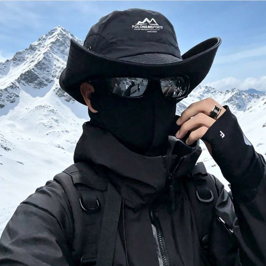 男女通用西部牛仔渔夫帽，速干轻便宽檐防晒帽，时尚户外帽，适合徒步、钓鱼、露营、旅行和日常佩戴 - 藏藍 - 查看 1