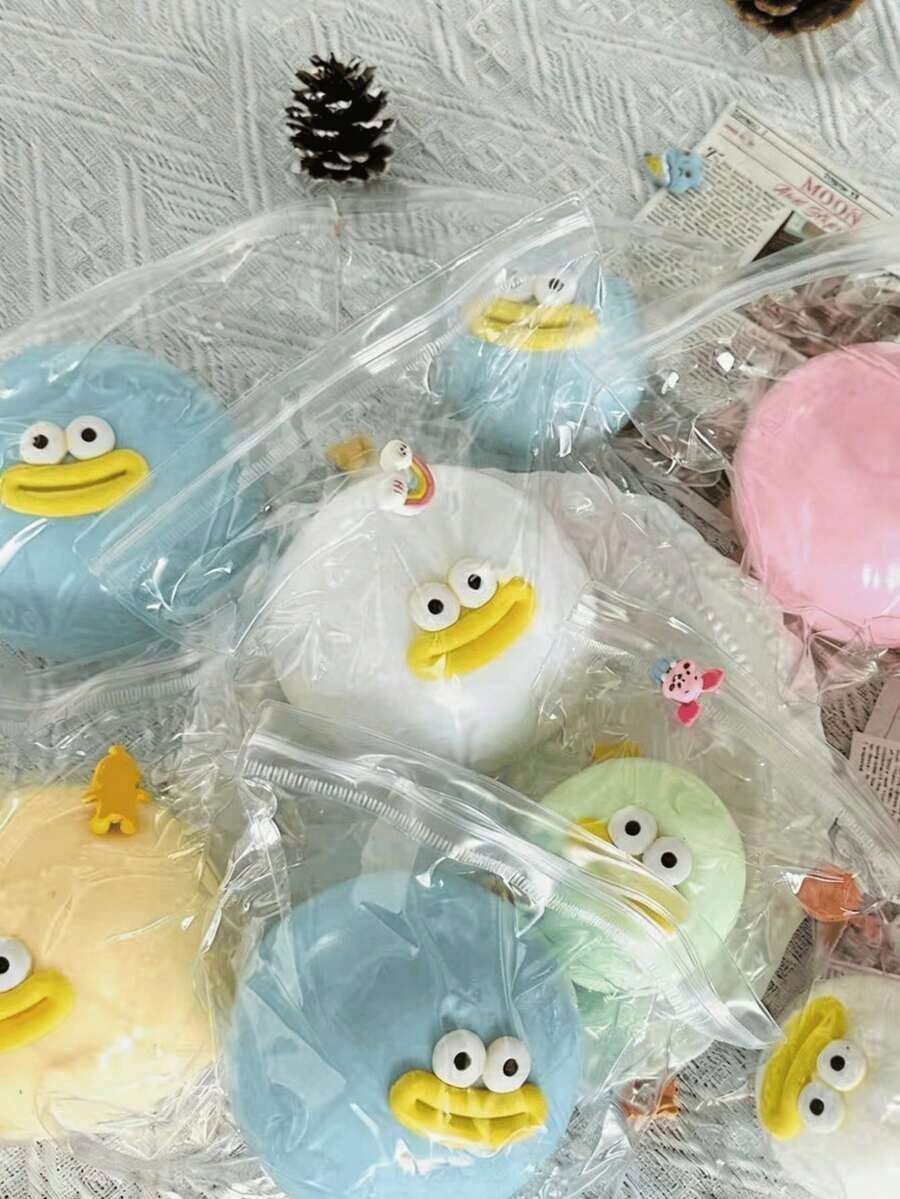 1pc Jumbo Smiling Face Fluffy Slime Fluid Stress Relief Ball6/10/12cm, Slow Rebound Putty Squeeze Anti-Stress Toy For Adults Teens Kids, Party Favor, Birthday Christmas Gift & All Occasions - 彩色 - 查看 1