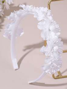 1件装婚礼白色季节花朵发箍，适合女孩，仙女花朵发带，白色花冠头饰，适合青少年女孩，生日派对，表演，主持，优雅白色花朵头饰，适合婚礼派对，度假，日常佩戴，少女甜美公主发饰。 - 彩色 - 查看 7