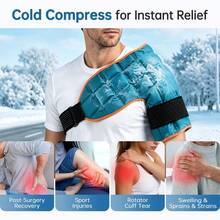 Hailicare Cold/Hot Compress Shoulder Pack, Reusable Shoulder Wrap With Self-Absorbing Polymer Material, Polymer Resin Shoulder Support For Relaxation & Comfort - Navy Blue - View 4