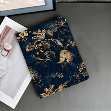 1 件装海军蓝金色花卉印花平板电脑保护套，带笔槽，兼容 iPad Air 4/5/第十代智能保护套/Air 13(M3 2025)/Air 11(M3 2025)/11(A16 2025)，兼容 Oppo Pad、华为 MatePad、vivo Pad、荣耀 Pad 和联想小新 Pad。 - 彩色 - 查看 3