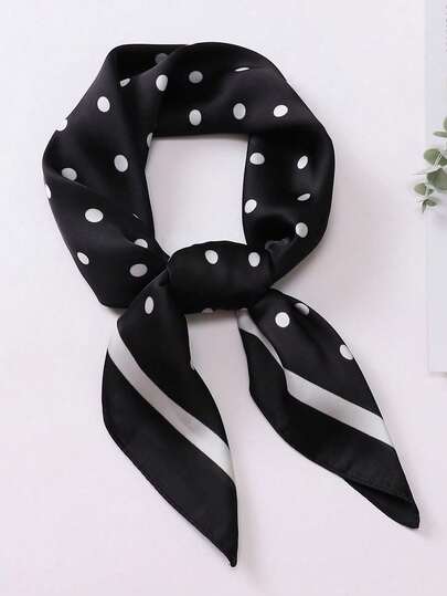 1 chiếc khăn bandana in chấm bi, thích hợp sử dụng hàng ngày như khăn quàng cổ, khăn trùm đầu, khăn choàng cổ hoặc phụ kiện thời trang.
