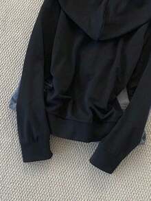 Sudadera con capucha y cremallera para mujer, color negro sólido, manga larga, bolsillo canguro, puños y dobladillo elásticos, estilo casual y deportivo, ideal para todo el año, uso diario, actividades al aire libre, gimnasio, escuela, combinaciones con jeans, leggings y pantalones deportivos - Blanco - Ver 11