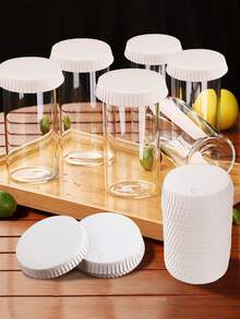 50/100/200pcs Disposable Paper Cup Lids, Reusable Coffee Cup Covers, Water Cup Lids, Dust-Proof Covers, Suitable For Wedding/Party/Kitchen/Hotel Bar - Multicolor - View 6