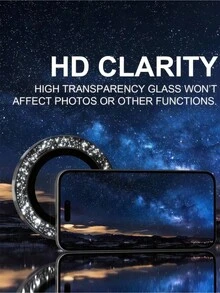ZYONS Bộ 6 miếng dán bảo vệ ống kính camera lấp lấp lánh, tương thích với iPhone 17 Pro Max/17 Pro/17/16 Pro Max/16 Pro/16 Plus/16/15 Pro Max/15 Pro/14 Pro Max/14 Pro, kính cường lực đính đá, vòng bảo vệ màn hình bằng kim loại, 6 màu: Đen/Bạc/Vàng/Xanh dương/Tím/Hồng tím, bảo vệ camera điện thoại, tương thích với ốp lưng, phụ kiện điện thoại thời trang, phụ kiện điện thoại bền bỉ, bảo vệ ống kính, phụ kiện điện thoại hiện đại, kính chất lượng cao, dành cho người đam mê công nghệ. - Nhiều màu - Xem 3