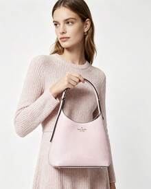 Kate Spade KS 454系列新月形手提包，女士大容量单肩包 - 粉色 - 查看 4