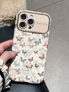 1件韓式風景彩色復古蝴蝶圖案手機殼，適用於iPhone17/iPhone17 Pro Max/iPhone16 Pro Max/iPhone15 Pro/iPhone14/iPhone13/12/11，適合情人節、生日、母親節等場合送給家人、朋友、姊妹、女友的完美禮物 - 彩色 - 查看 3