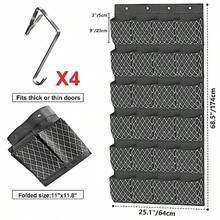 homyfort - 2 organizadores zapatos extra grans sobre la puerta, soporte para almacenamiento de zapatos colgante para puerta de clóset, organizador Zapateras con 48 bolsillos gris - rombo gris extragrande - Ver 4