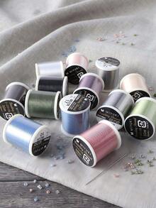 55 thước Anh (khoảng 137 mét) chỉ Nhật Bản, 100% nylon, 330 DTEX, dây thun 0.225mm, thích hợp để tự làm vòng tay. - Tuyến JP - Xem 2