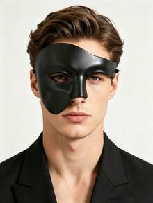 Máscara de media cara de Fantasma de la Ópera multicolor | Accesorios retro con tono antiguo para fiestas de Halloween, para hombres en actuaciones de cosplay - Multicolor - Ver 11