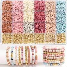 1 Box Bohemian Style Polymer Clay Slice Beaded Bracelet Making Kit, For Handmade DIY Bracelets, Necklaces, Earrings, Jewelry, Arts And Crafts, Holiday Party Gifts, Bag Charms, Small Accessories, Bracelet Making Set (Random Color) - A - View 7