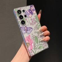 1 ốp lưng điện thoại TPU mềm chống sốc hình bướm, in UV họa tiết bướm và lá, tương thích với GALAXY (phiên bản quốc tế, không phải model này), 13C, 14C, 15C (phiên bản quốc tế, không phải model này), Honor 400, 400 PRO, 500, 500 PRO - Nhiều màu - Xem 2