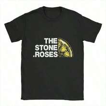 Fun The Stone Roses  T-Shirt For Men O Neck  T Shirt  Short Sleeve Tees Plus Size Clothing - 黑色 - 查看 11