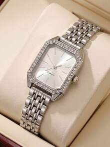 3件/2件/1件女士四色方形钻石表圈石英表套装（银色/金色/双色/绿色表盘） - 圣诞节/情人节/生日/母亲节/周年纪念日的完美礼物 - 彩色 - 查看 12