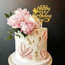 1 pieza Decoración para pastel de cumpleaños de acrílico dorado con mariposa brillante para decoración de fiesta de cumpleaños - multicolor - Ver 3