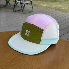 Gorra de béisbol de ala corta con bloques de color Dopamine, de secado rápido, para protección solar al aire libre, para pesca, vacaciones y festivales - A - Ver 7