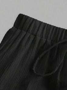 Casual Summer Skirt With Multi-Layered Ruffles At The Hem, Suitable For Holidays - Black - View 2