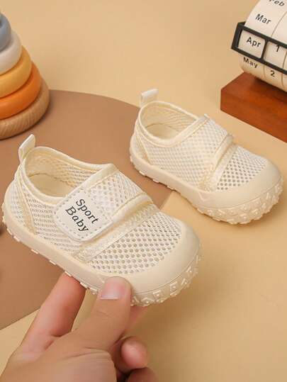 Kids Minimalist Fashion Versatile Mesh Breathable Sneakers, Spring/Autumn Outdoor Casual Sports Shoes, Toddler Slip-On Shoes For Home, School, Anti-Slip Running Shoes, Baby Shoes