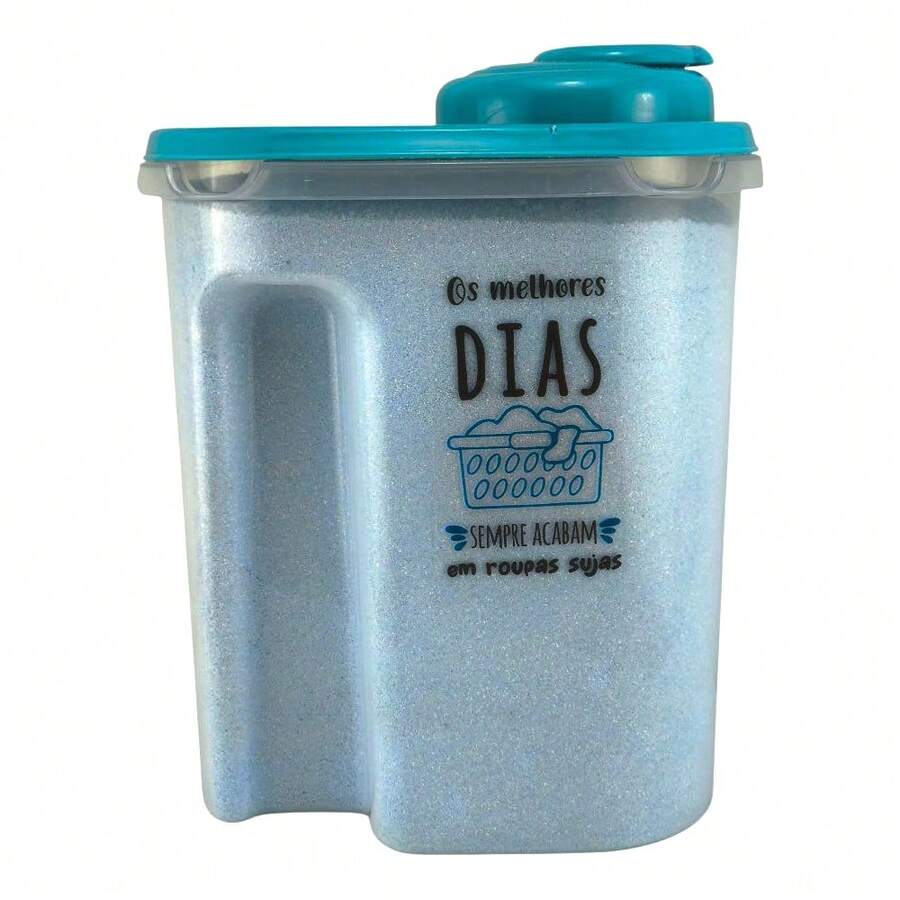 2 Liter Powdered Soap Dispenser With Dispensing Spout - Blue - Green-Soap Box - View 1
