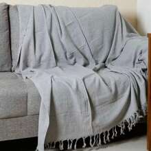 Luxury Sofa Throw 2.10 X 1.20 M, Decorative And Protective, 100% Cotton - Bege - Xem 5