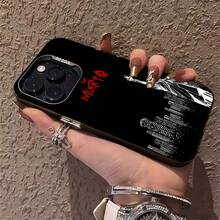 Estatua de la Libertad tema anárquico negro y rojofunda de teléfono Fundas compatibles con ,Apple,VIVO,OPPO,,, y Honor.Fabricadas en silicona TPU,ofrecen protección contra golpes y caídas. - Negro - Ver 5