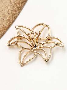 1pc Geometric Pattern Casual Zinc Alloy Brooch - Flower Gold - View 5