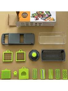 Multi-Functional Vegetable Slicer/Dicer With Container, Kitchen Vegetable Slicer And Dicer For Salad, Potato, Carrot, Etc. Essential Kitchen Tool/Kitchen Gadget Set With Container - Multicolor - View 14
