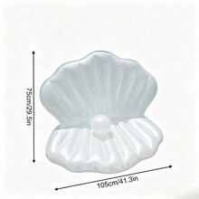 1 chiếc phao bơi hình vỏ sò trắng, ghế nằm thư giãn trên nước bằng PVC dày, ghế nổi cho người lớn dùng trong tiệc bãi biển, hồ bơi, có thể dùng để ngồi hoặc nằm, đồ dùng giải trí ngoài trời cho kỳ nghỉ bãi biển. - tròn - Xem 14