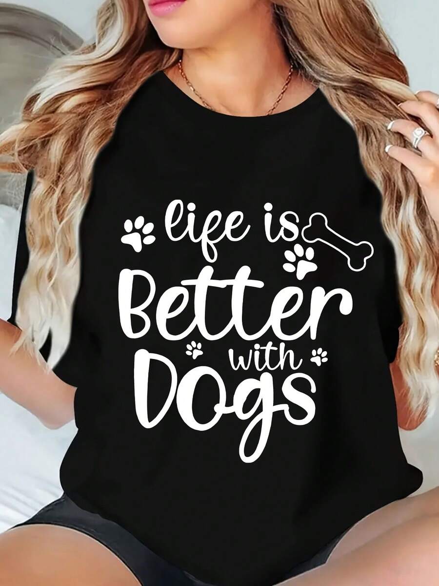 T-shirts for Female Dog and Cat Moms T-shirts for Dog Lovers T-shirts for All Seasons Suitable for Christmas, Easter, Halloween, Thanksgiving, Etc.