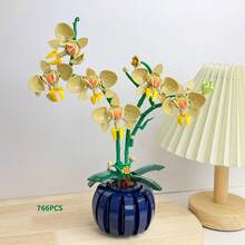 兰花永生花盆栽积木套装，人造花卉家居装饰，手工DIY乔迁装饰，吉祥摆件，免维护花束，情人节，母亲节礼物，送给女友、爱人的理想礼物 - 多色盆景花束 - 查看 15