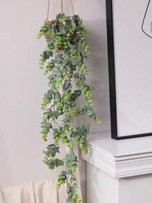 1pc Artificial Christmas Eucalyptus Vine, Polyethylene Material, Black & Green Color, Suitable For School Dorm, Office Decor, Back To School Season Decor, Outdoor Wedding Party, Holiday Birthday Party, Graduation Season Decor - Multicolor - View 5
