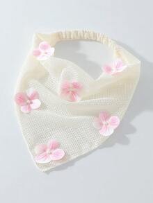 1件女士原创花卉设计时尚刺绣荷叶边头巾，饰有珍珠，适合日常佩戴、度假、旅行、生日等场合。 - 彩色 - 查看 14