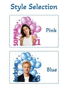 Custom Birthday Photo Temporary Tattoos, Personalized Name Tattoo Stickers, Cute Balloon Party Body Decals, Customized Text Picture Party Favors, Long Lasting Body Art - Rust - View 7