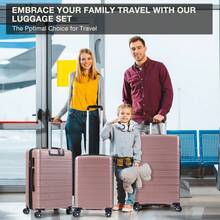 3 Piece Expandable Hardshell Luggage Set – Lightweight, Mark-Resistant Checked Suitcases, Double Spinner Wheels, TSA Lock – For Effortless Travel – 20"/24"/28" - Oro rosa - Ver 7