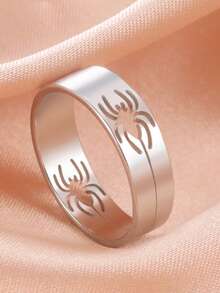 LIKGREAT Một chiếc nhẫn thép không gỉ tối giản, hình học rỗng với họa tiết mạng nhện. Chiếc nhẫn đeo ngón tay này có thiết kế đa năng và thời trang, phù hợp cho cả nam và nữ, và là một món quà tuyệt vời. - Loạt truyện Người Nhện - Xem 6